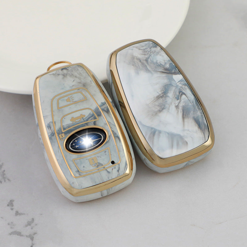 Subaru Case Gold Inlaid With Jade