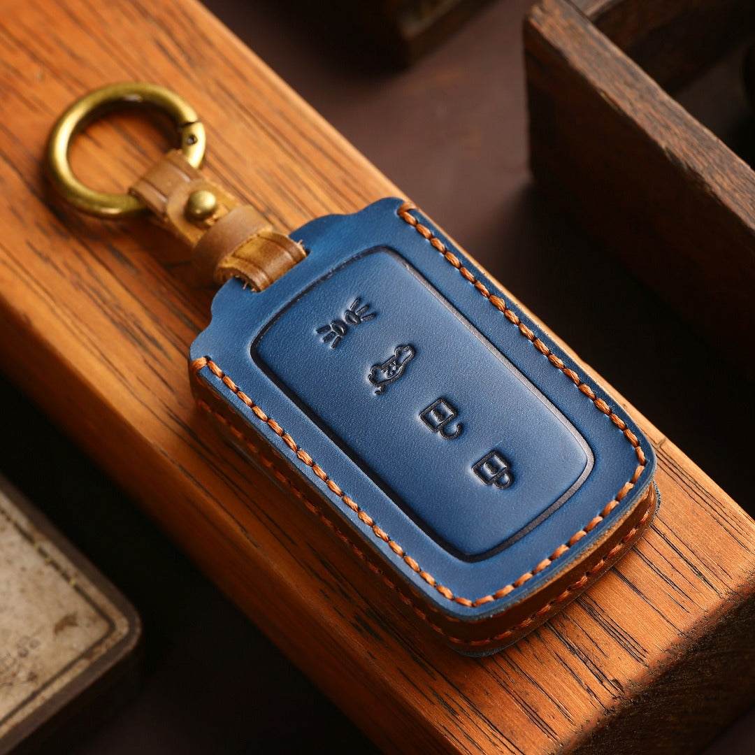 Étui à clés de voiture en cuir Maserati
