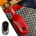 Carsine Luxury Mercedes-Benz/Maybach Leather Key Cover | Premium Protection for All Models Red / A