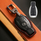 Carsine Luxury Mercedes-Benz/Maybach Leather Key Cover | Premium Protection for All Models Black / B