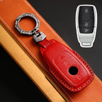 Carsine Luxury Mercedes-Benz/Maybach Leather Key Cover | Premium Protection for All Models Red / C