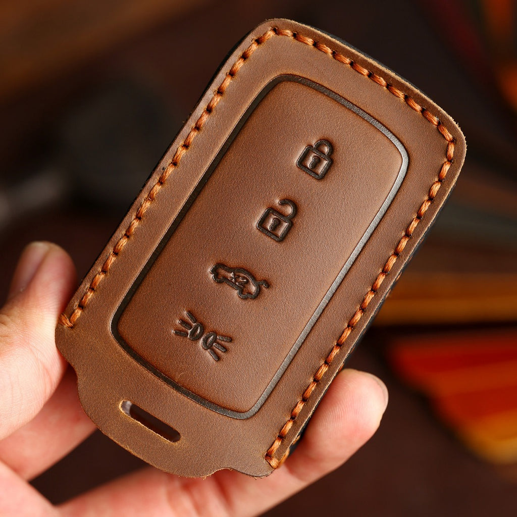 Étui à clés de voiture en cuir Maserati