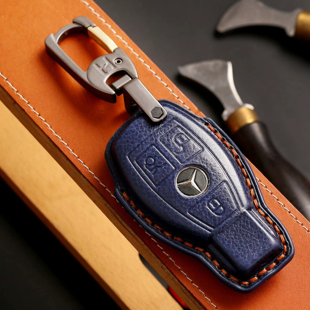 Carsine Luxury Mercedes-Benz/Maybach Leather Key Cover | Premium Protection for All Models Brown / B