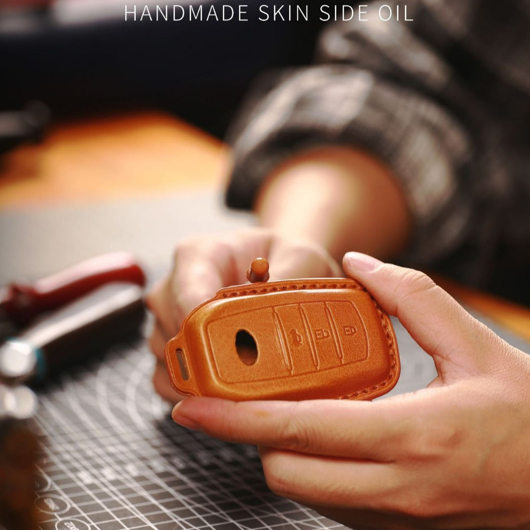 Carsine Luxury Mercedes-Benz/Maybach Leather Key Cover | Premium Protection for All Models Brown / B