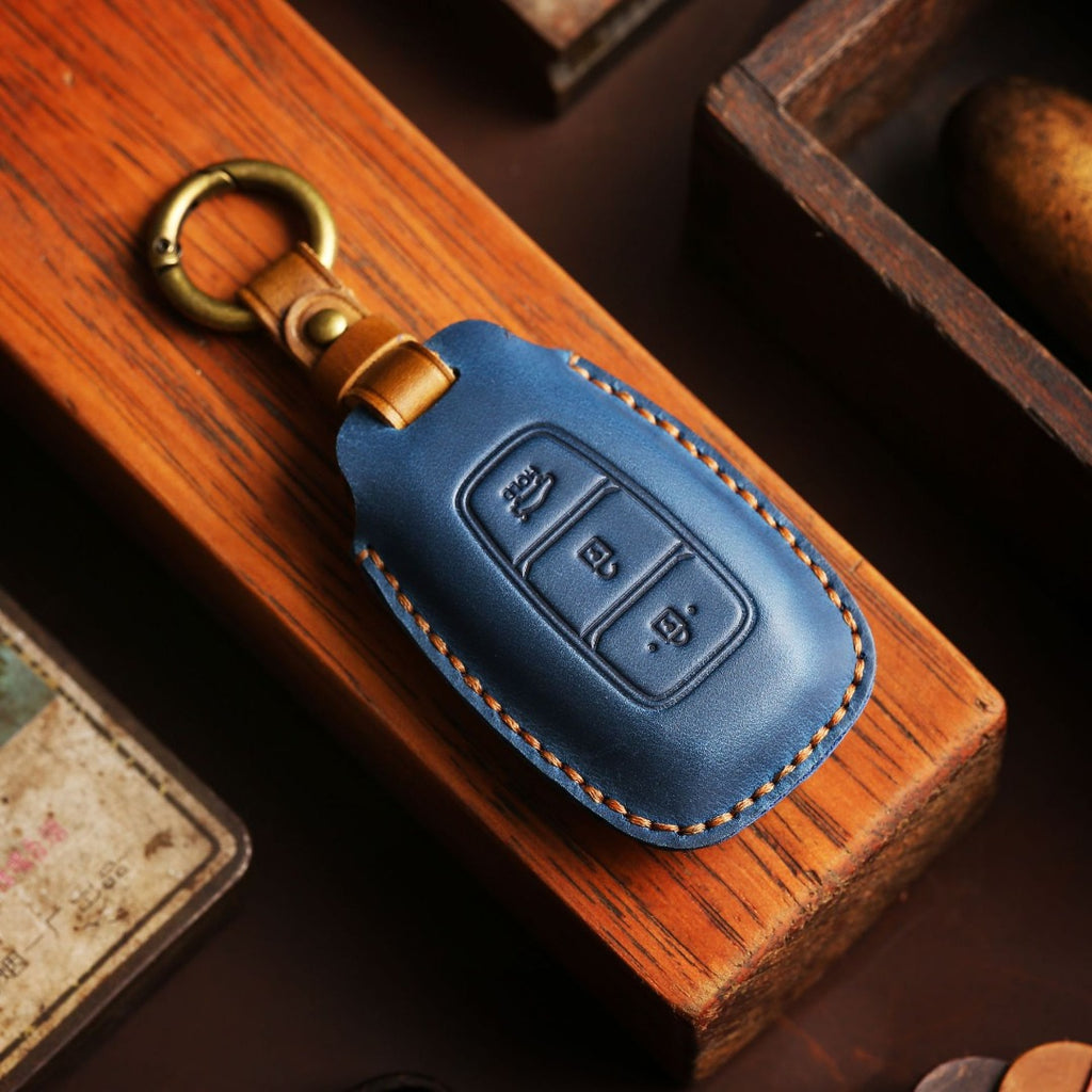 Hyundai IX25 Festa IX35 Leather Car Key Cover 3 Button