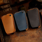 Toyota Autoschlüsselhülle aus Leder mit 3 Tasten