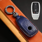 Carsine Luxury Mercedes-Benz/Maybach Leather Key Cover | Premium Protection for All Models Blue / D