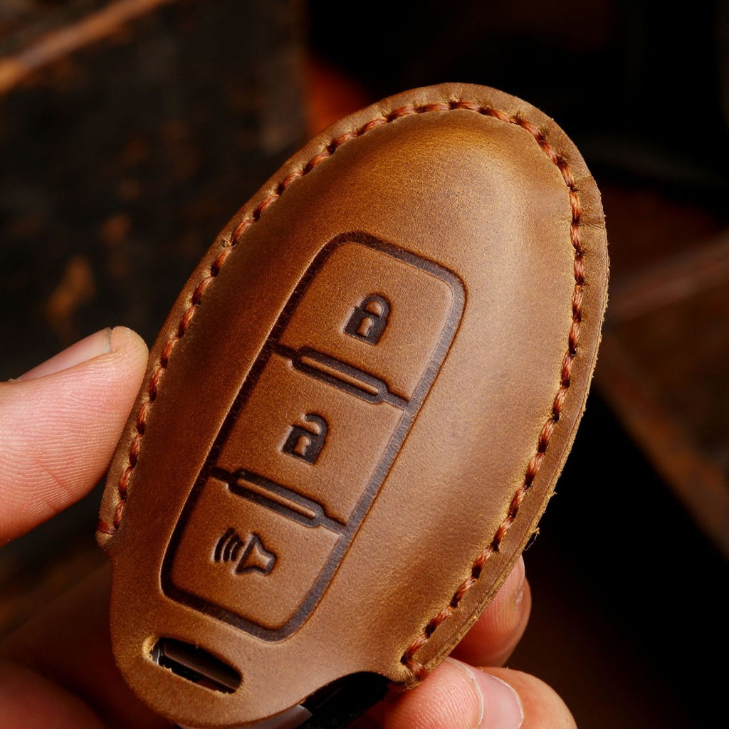 Nissan X-Trail Qashqai Tiida Teana Sylphy Leder Autoschlüsselhülle 2,3,4 Tasten