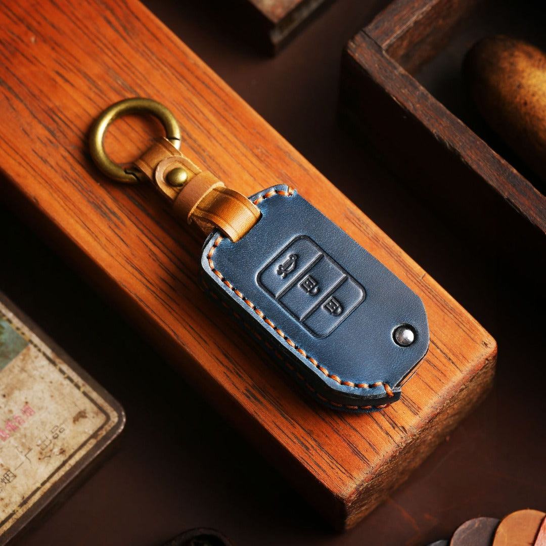 Honda Autoschlüsselhülle aus Leder mit 3 Tasten