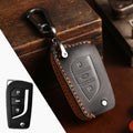 Carsine Toyota Leather Car Key Cover 3 Button Black / 3 Button