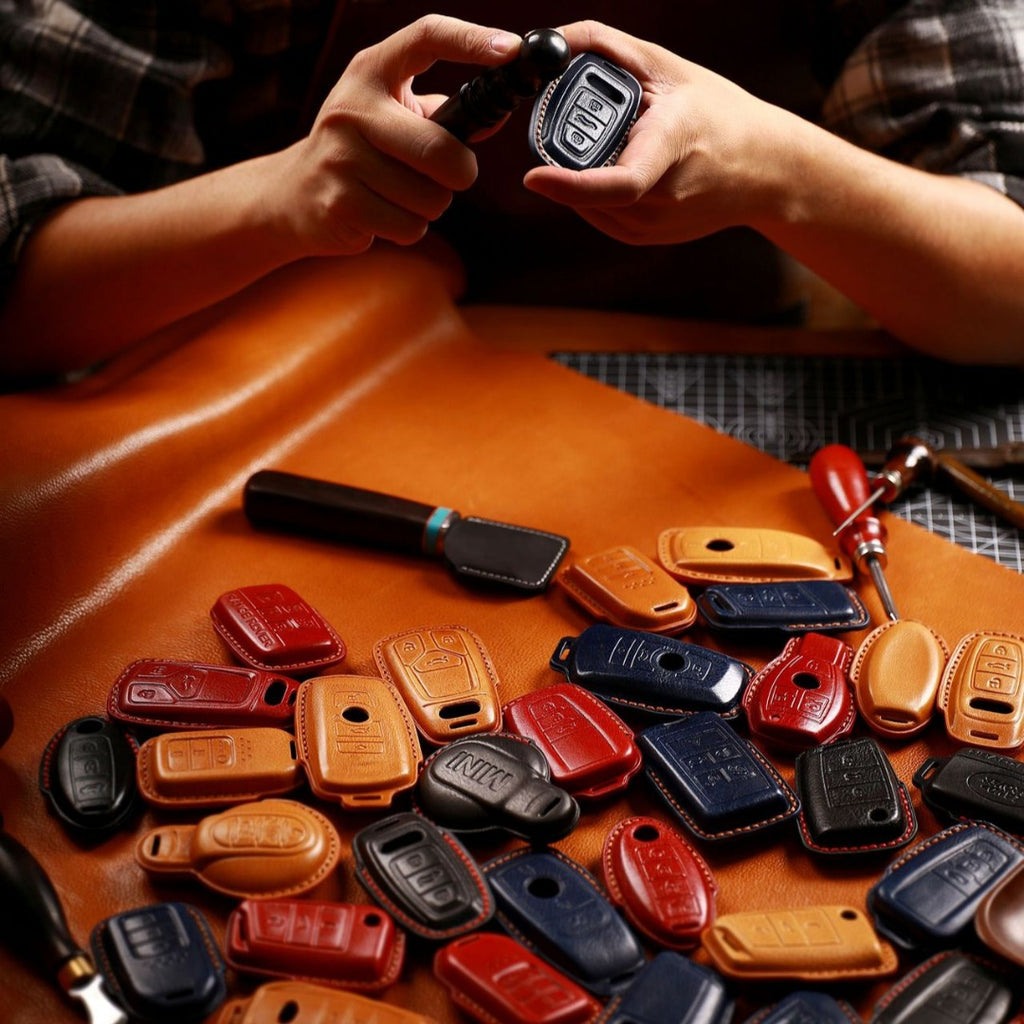 Carsine Luxury Mercedes-Benz/Maybach Leather Key Cover | Premium Protection for All Models Brown / B