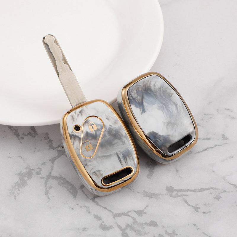 Carsine Honda Car Key Case Gold Inlaid With Jade Grey / Key case