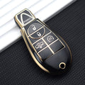 Carsine Jeep Dodge Ram Chrysler Car Key Case Golden Edge Black / Key case