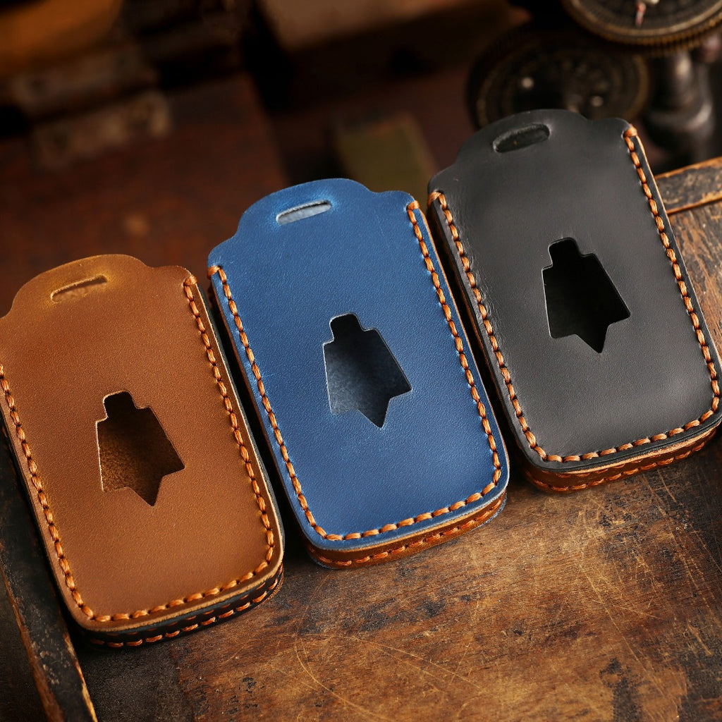 Étui à clés de voiture en cuir Maserati