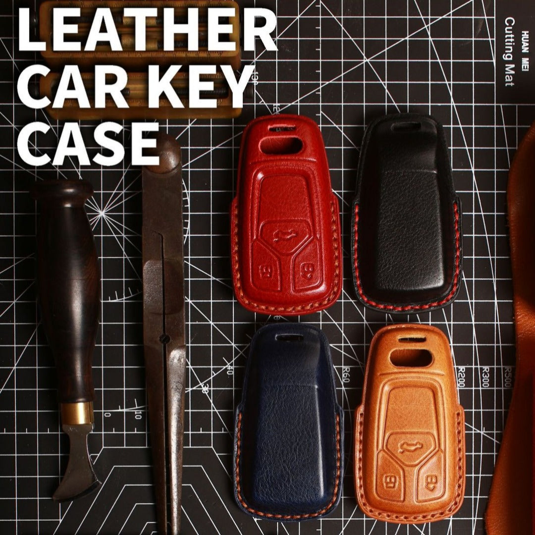 Premium Audi Leather Car Key Cover - Luxury Protection & Custom Fit for Audi Keys