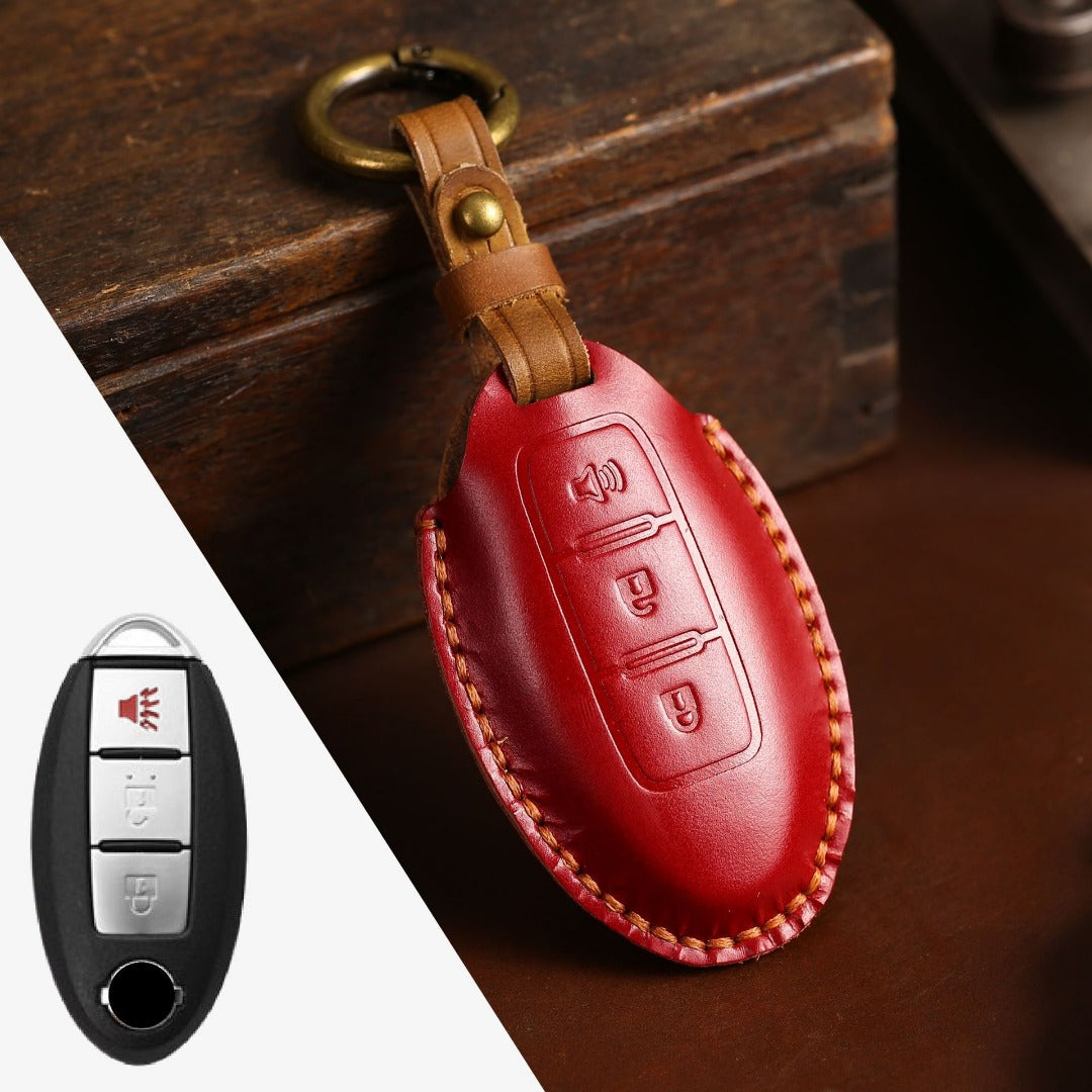 Nissan X-Trail Qashqai Tiida Teana Sylphy Leder Autoschlüsselhülle 2,3,4 Tasten