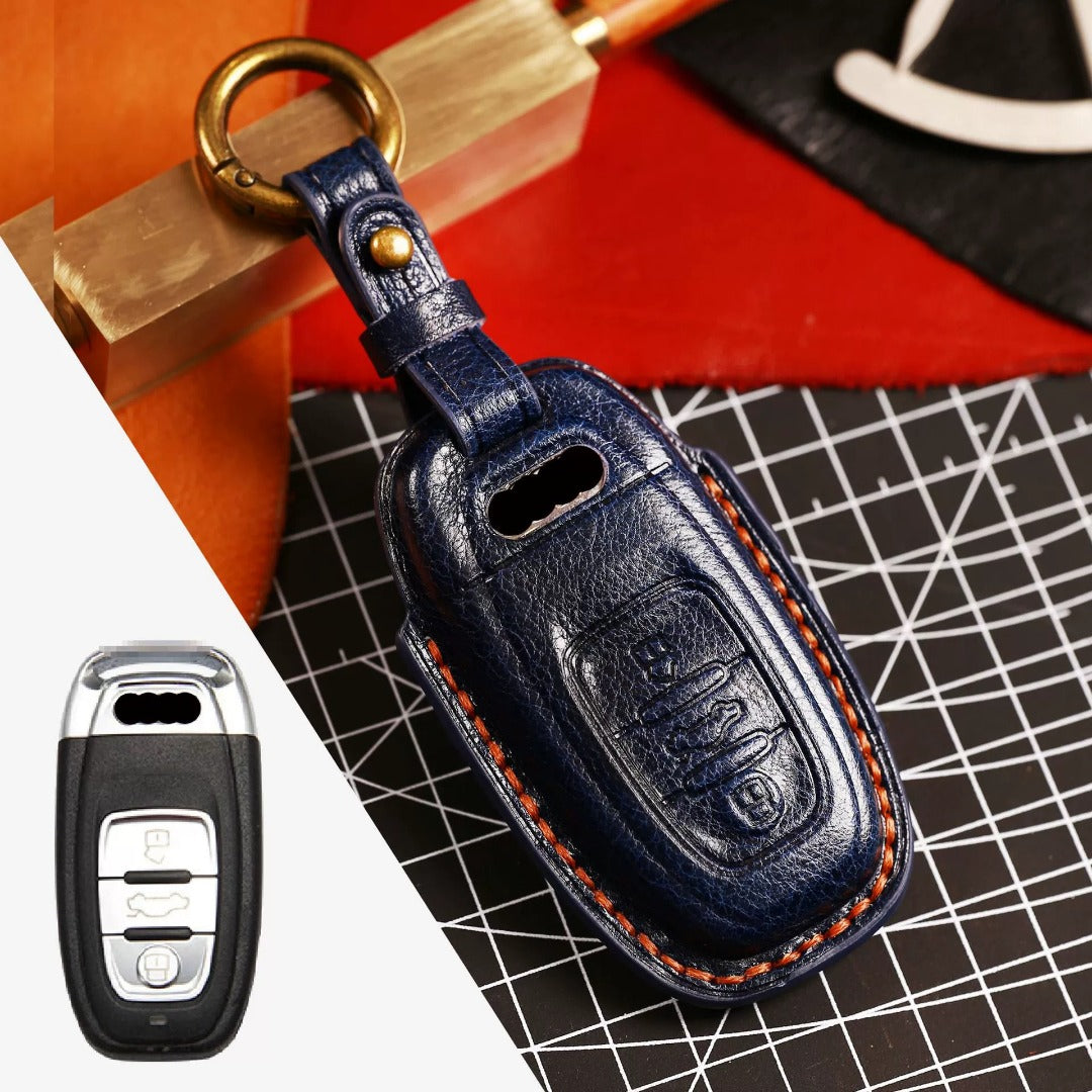 Premium Audi Leather Car Key Cover - Luxury Protection & Custom Fit for Audi Keys