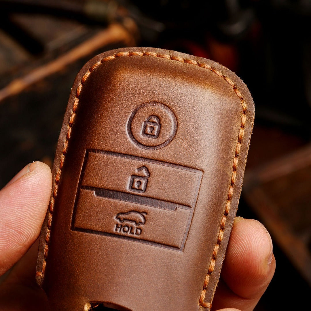 Étui de clé de voiture en cuir 3 boutons pour Kia K3 K4 K5 KX3 KX5