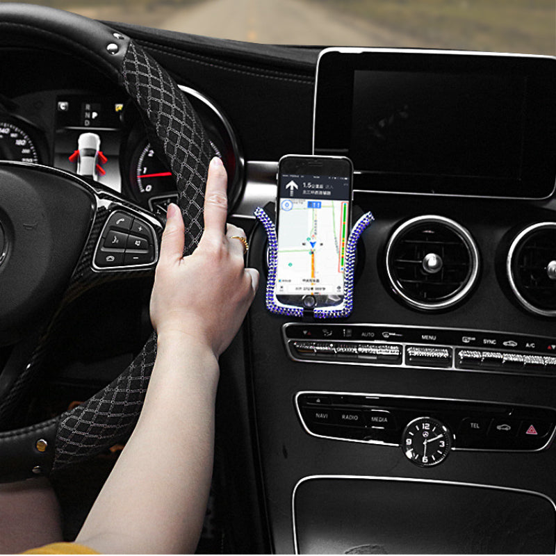 Carsine Rhinestone Car Phone Holder U-shaped