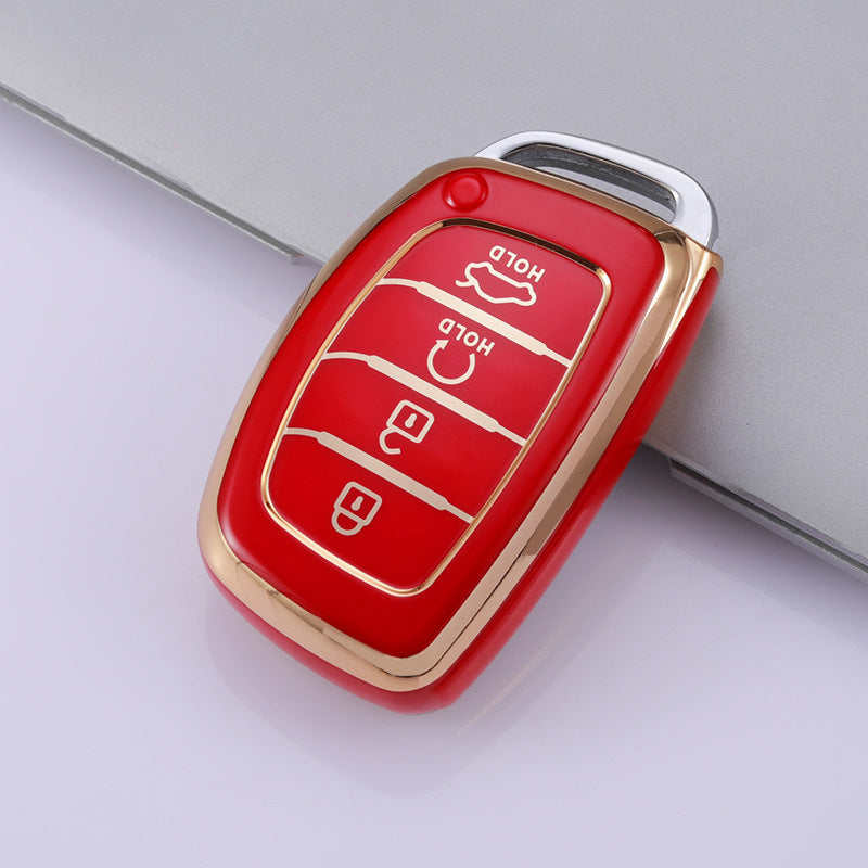 Carsine Hyundai Car Key Case Golden Edge Red / Key case
