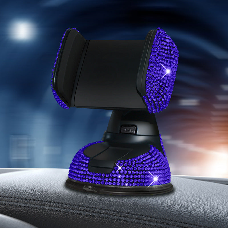 Carsine Rhinestone Car Phone Holder Blue