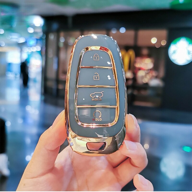 Carsine Hyundai Car Key Case Golden Edge Grey / Key case