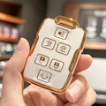 Carsine Chevrolet GMC Yukon Car Key Case Golden Edge White