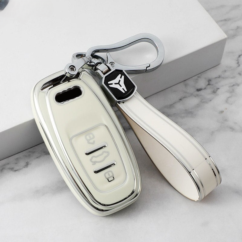 Carsine Audi Car Key Cover Silver Edge