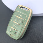 Carsine Jeep Dodge Chrysler Car Key Case Golden Edge Type B / Green / Key case